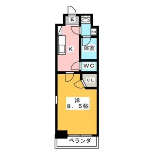 ゼスタレジデンス桜山【7階】の間取り