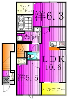 ヤングウッズ柏の葉II【2階】の間取り