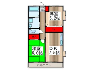 ラポ-ルハイツIII【2階】の間取り