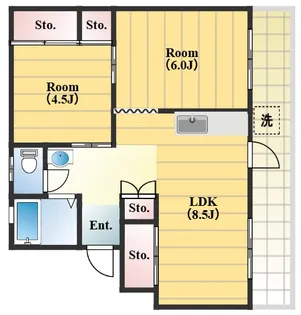 稲毛団地18号棟【4階】の間取り