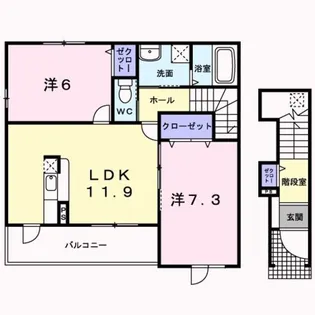 フランH【2階】の間取り