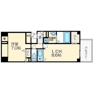 テラスレジデンス四ツ橋【4階】の間取り