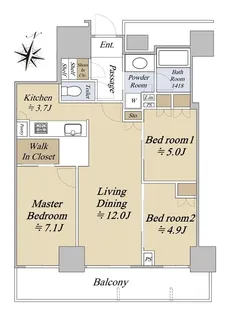グランクロスタワー広島【28階】の間取り