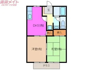 サンビレッジ平塚A棟【1階】の間取り