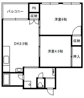 ハイツ中山【4階】の間取り