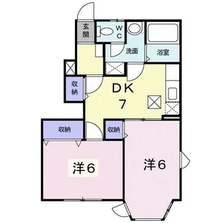ヒルズおんかく【1階】の間取り