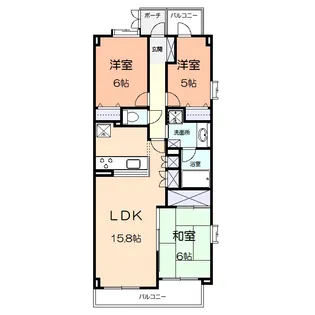 コスモ久地【3階】の間取り