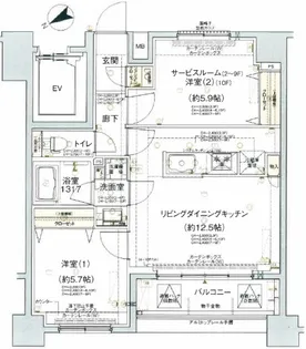 (仮)春日部市中央1マンション【8階】の間取り