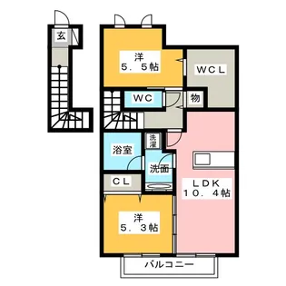 ボヌール前田南【2階】の間取り