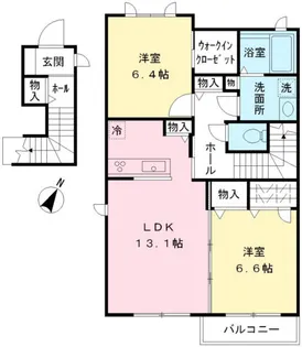 ラフィーネ聖蹟 A棟【2階】の間取り