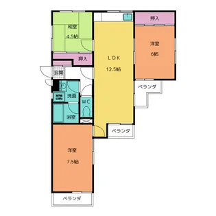 ロアール赤池【1階】の間取り