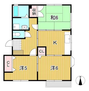 イーズアパートメント A棟【2階】の間取り