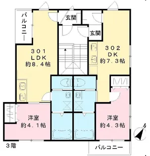 仮称)六本木ルガロ【3階】の間取り