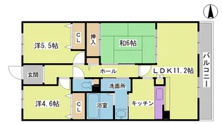 学園シティコート【14階】の間取り