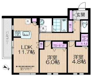 【へーベルメゾン】エクセルコーポ【3階】の間取り