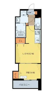 シェルグランデ椌木通【11階】の間取り