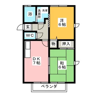 ラ・ビスタ旭【1階】の間取り