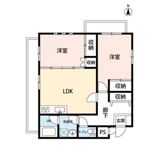 依田ハイツF棟【2階】の間取り