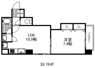アミーグランコート三宮【13階】の間取り