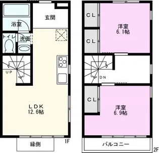 The Orchard Yahata B棟の間取り