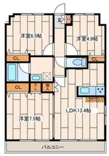 シャンティ等々力【4階】の間取り