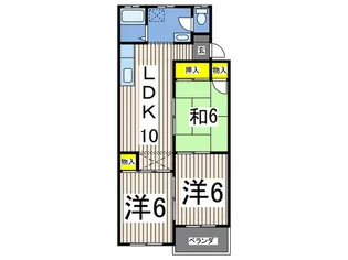 美松ハイツ B棟【3階】の間取り