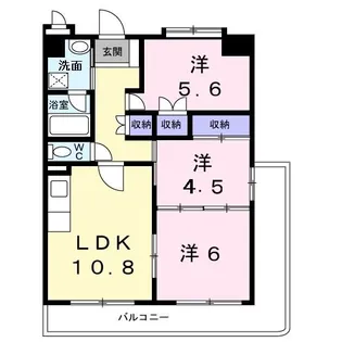 レジデンスくすのき館【6階】の間取り