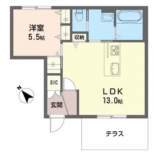 エスポワールちはら台南B棟【1階】の間取り
