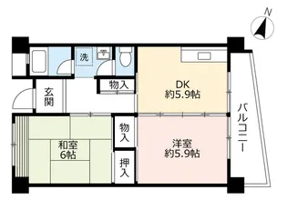 UR男山【4階】の間取り