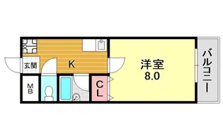 ドミール長原【3階】の間取り