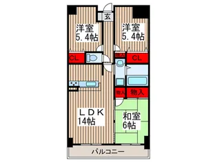 サンモールスクゥエア【4階】の間取り