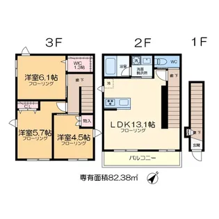GluckHAUS(グリュックハウス)【2階】の間取り