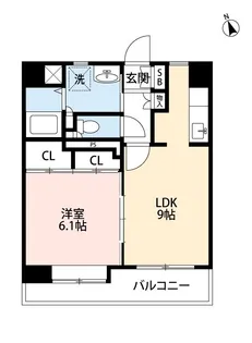 VINCENTE黒髪【6階】の間取り