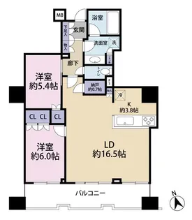 クレヴィアタワー大井町THE RESIDENCE【10階】の間取り