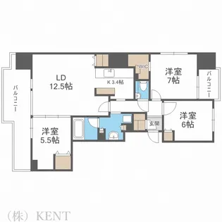シティハウス円山【10階】の間取り