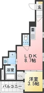 クラール川名【1階】の間取り