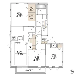 (仮称)荒川区東日暮里メゾン【2階】の間取り