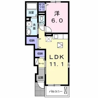 クラール泉 B【1階】の間取り
