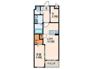 プレステージ友田コンフォース【1階】の間取り