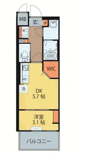 シェルグランデ広瀬橋【13階】の間取り