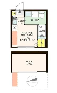 ハーモニーテラス三園II【1階】の間取り