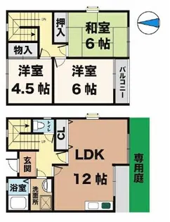 タウンハウス北別府2 7Aの間取り