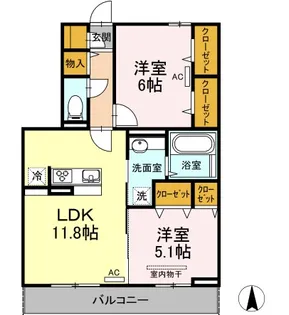 東京都杉並区井草1【アパート】の間取り