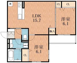 大阪府大阪市住吉区万代4【アパート】の間取り