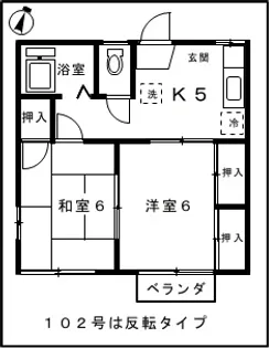 コーポやまB【1階】の間取り