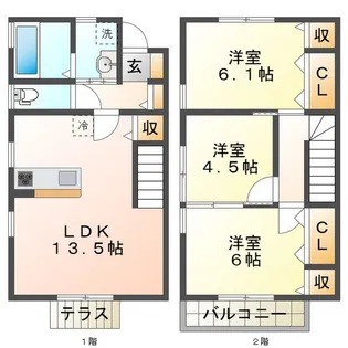 三重県津市上浜町1【一戸建】の間取り