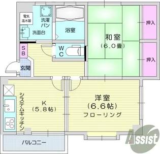 クリスタルハーモニー【4階】の間取り