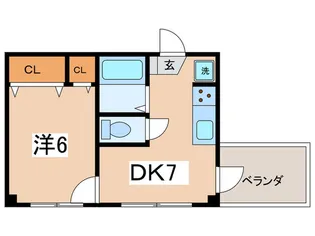 ジュネスK4B【4階】の間取り