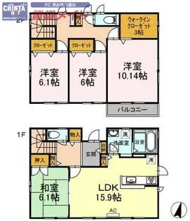 三重県津市上浜町4【一戸建】の間取り