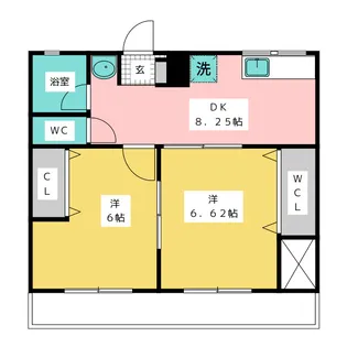 シャトー秋月【5階】の間取り